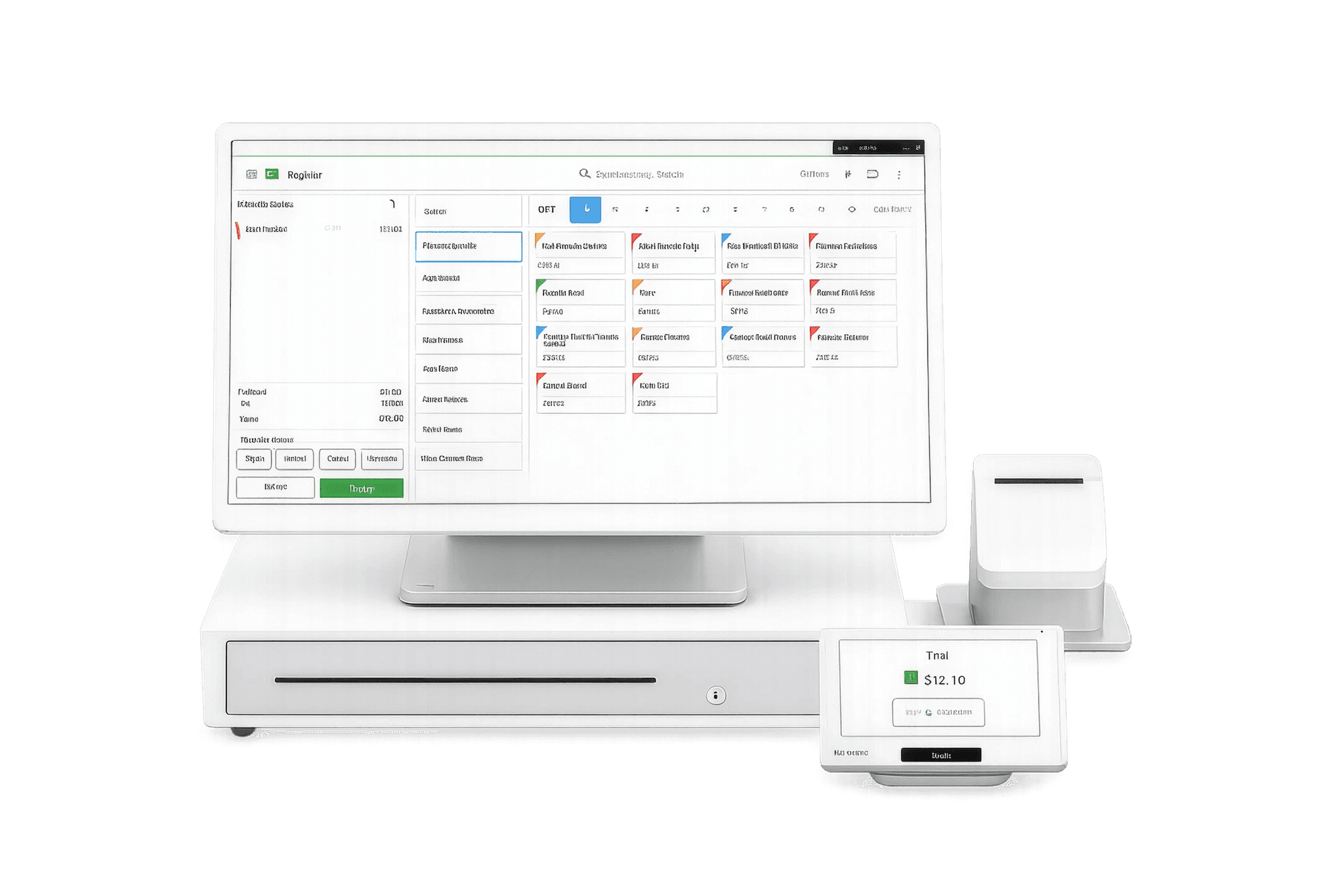 A Clover Station Duo countertop terminal with its customer display